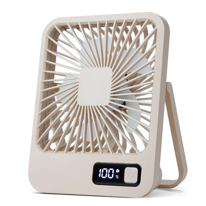 Portable USB Rechargeable Desk Fan with 180° Tilt, Folding Design, Power Display, and 5 Speed Settings for Ultra Quiet Operation
